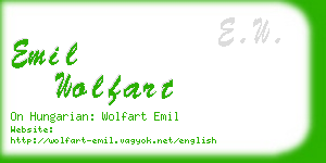 emil wolfart business card